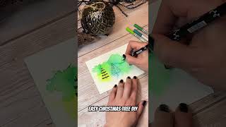 Weihnachtsbaum ganz einfach gemalt shots art painting diy weihnachten xmas drawingtutorial [upl. by Lozano850]