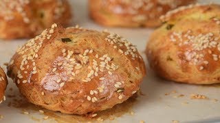 Gougères French Cheese Puffs Recipe Demonstration  Joyofbakingcom [upl. by Dalenna]