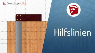 SketchUp Wie du mit Hilfslinien exakte 3DModelle erstellst  Tutorial [upl. by Neerod]