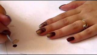 Nail Art pointes dor tutomp4 [upl. by Wilfrid]