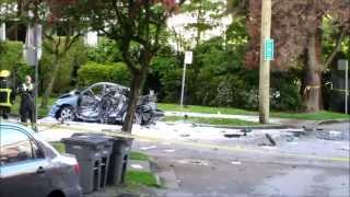 Explosion Aftermath acetylene tank Downtown Vancouver May 22 2013 [upl. by Melicent]