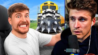 Train vs Lamborghini  Ludwig Reacts [upl. by Oyam]