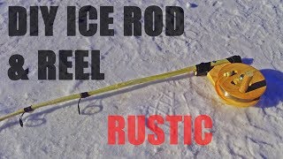 DIY Homemade Ice Fishing Rod and Reel out of WOOD 2018 [upl. by Eseekram]