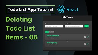 Deleting Todo List Items  06  React Todo List App Tutorial [upl. by Elsa]