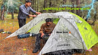 Not Solo Camping In Heavy Rain Lightning And Thunderstorm⚡️ New Tent  Camping In India [upl. by Annawaj570]