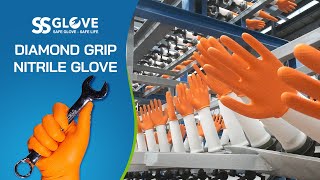 NITRILE DIAMOND GRIP GLOVES  SAFETY PROTECTION FOR WORKERS [upl. by Sama976]