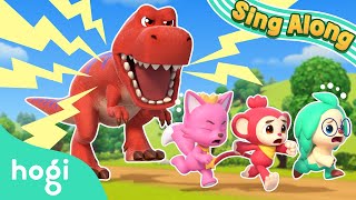 TRex in Wonderville 🦖｜Sing Along with Hogi｜Trex Has Big Feet Run Run Run Away｜Hogi Pinkfong [upl. by Hewitt]