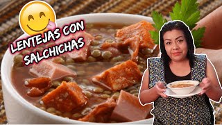 Lentejas Con Salchicha En Olla Express  🤯 [upl. by Yluj]