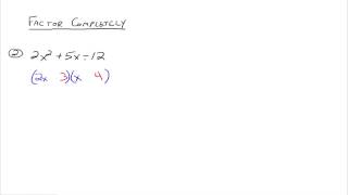 Factoring Trinomials Part 2 [upl. by Aihsyn661]