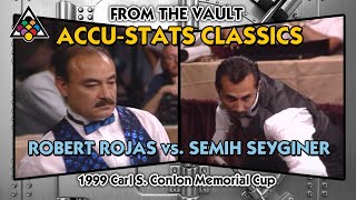 3 CUSHION BILLIARDS Roberto ROJAS vs Semih SAYGINER 1999 Carl S Conlon Memorial Cup FULL MATCH [upl. by Dorothee]