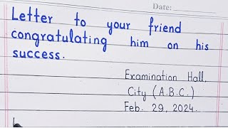 letter to your friend congratulating him on his success  English letter [upl. by Aisorbma]