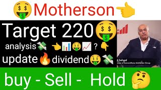 Motherson share analysis today Motherson stock dividend update🤑 Samvardhana Motherson International [upl. by Terrell]