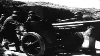 Rudolf Von Ribbentrop and Field Marshall Rommel on an observation tour of West WaHD Stock Footage [upl. by Harrie]