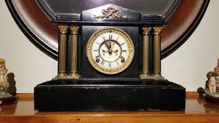 1904 Ansonia Boston Extra Mantle Clock With Open Escapement [upl. by Atok456]