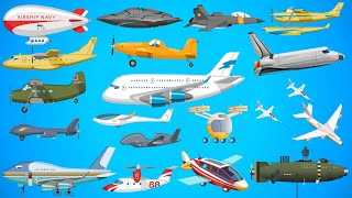 Types of Airplanes Aircraft Aeroplanes Air Transportation Sea PlaneAirbus english airplane [upl. by Bellaude]