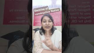 Doctrine of Constructive Notice I Company Law Shorts [upl. by Naejeillib]