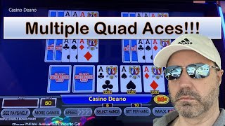 Multiple Quad Aces  Triple Double Bonus Ultimate X Sessions casino gambler poker gamble [upl. by Noled958]