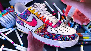 Custom DOODLE Air Force 1s  🖍👟 sAtiSfyiNg [upl. by Davies]