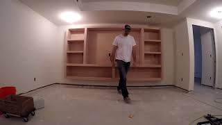 Floating Wall Mount Oak Entertainment Center [upl. by Ihskaneem]