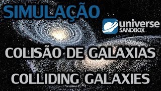 Colisão de Galaxias  Colliding galaxies  Simulação  Simulation [upl. by Haya179]