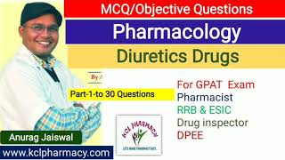 MCQ on Diuretics Drugs Part1  Pharmacology2  Solve with Anurag Jaiswal [upl. by Sidran]