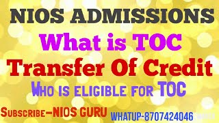 What is TOC Transfer of Credit [upl. by Yona292]