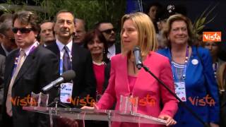 EXPO MOGHERINI INAUGURA CON SCHULZ PADIGLIONE UE 090515 [upl. by Edvard]