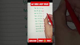 Table of 40 Table of 40 Trick math tabletrick tablelearningtrick tableviralmaths shorts [upl. by Aciram]