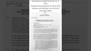 Implementing Guidelines on Proposed DepEd School Calendar 20232024 [upl. by Liagiba]