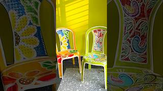 DIY chair painting diy homedecor artvlog chairmakeover aesthetic artreel artshorts decor [upl. by Ujawernalo997]