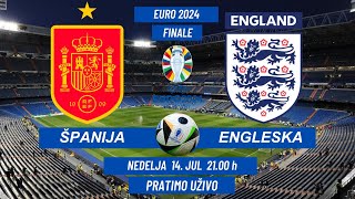 ŠPANIJA  ENGLESKA EURO 2024  14 JuL 2100 h  PRATIMO UŽIVO  uefa euro2024 [upl. by Elimaj]