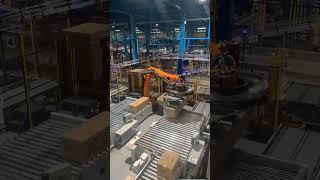 Robot AI packing in warehouse boxes  industrial factory machinery Good Tools amp Easy Work [upl. by Airyt]