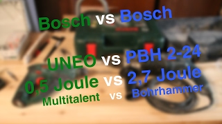 Bosch Uneo vs Bosch GBH 224 Bohrhammer  Produkttest 2017 [upl. by Nelrac]