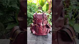 Handmade leather backpackbagmaking leatherbackpack handmade backpacking backpack diy [upl. by Henarat]