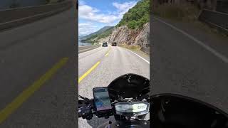 Beautiful road at Hardangerfjord  Yamaha MT07 [upl. by Lyrahs]