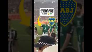 😳🇧🇷 ¡ESTÁ LOCO DEYVERSON LE HACE LA FRANJA DE BOCA A LA HINCHADA DE RIVER river [upl. by Avehsile]