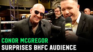 Conor McGregor surprises BKFC crowd with sudden appearance [upl. by Haerr]