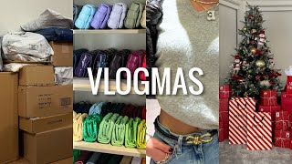 VLOGMAS DAY 15 shopping huge unboxing what I’m GIVING for Christmas  wrap with me [upl. by Harmonia]