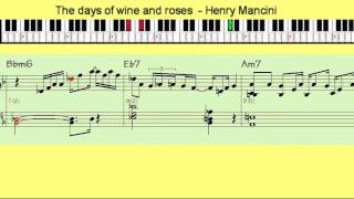 The days of wine and roses Henry Mancini  jazz piano solo with annotations [upl. by Assennav828]