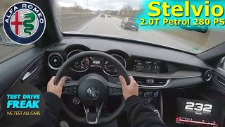 2023 Alfa Romeo Stelvio 20 Turbo Ti Q4 280 PS TOP SPEED AUTOBAHN DRIVE POV [upl. by Bainbrudge]