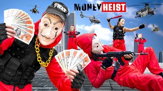 PARKOUR VS MONEY HEIST  Bad guy pretend to be police to break into the base to rob gold  Epic POV [upl. by Azeria]