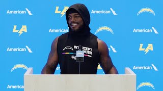 Denzel Perryman On Harbaugh’s Best Advice  LA Chargers [upl. by Araeit700]