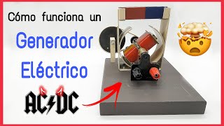 CÓMO FUNCIONA UN GENERADOR ELÉCTRICO  GENERANDO CORRIENTE CONTINUA CC Y ALTERNA CA [upl. by Yahc]