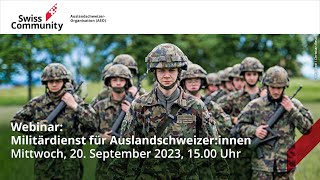 Webinar Militärdienst für Auslandschweizerinnen [upl. by Thin]