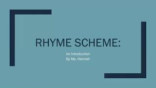 Rhyme Scheme Explained [upl. by Crandall]