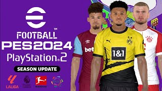 EFOOTBALL PES 2024 PS2 ISO  Winter Transfer Update  Download Now [upl. by Gahan]