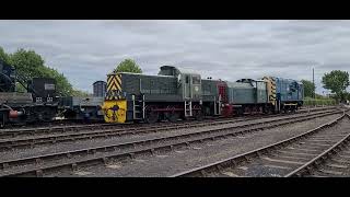 Diesel convoy at Didcot Railway Centre  BR Class 08 08604 Phantom Hunslet DL 26 BR Class 14 D9516 [upl. by Brockie749]