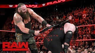 Braun Strowman crushes Kane’s throat in brutal steel chair attack Raw Nov 27 2017 [upl. by Petras471]