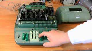 Mechanical calculator Hamann 300 divides 1 by 3 [upl. by Bambi]