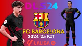 DLS 24 KITS FC BARCELONA 202425 AWAY KIT 🔴⚫ [upl. by Michaella]